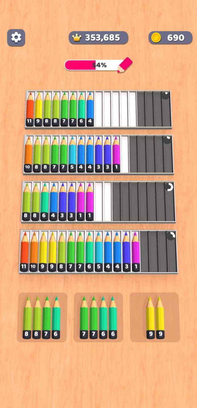 铅笔排序3D游戏(Pencil Sort 3D)