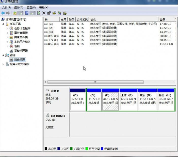 win7纯净版怎样对磁盘进行分区