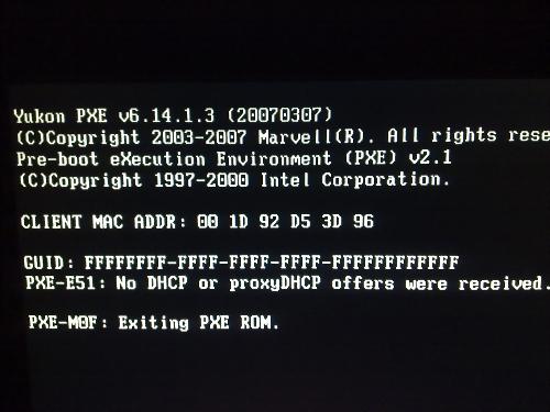 Exiting PXE Boot ROM