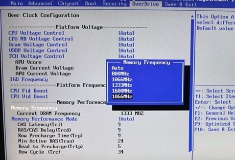 bios设置内存频率