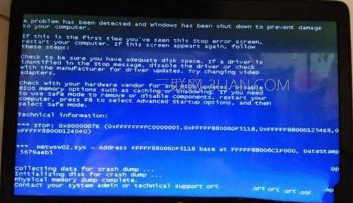 win7系统蓝屏提示netwsw02.sys -01